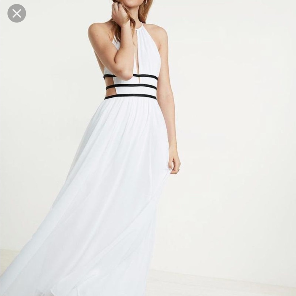 Express white long strappy dress